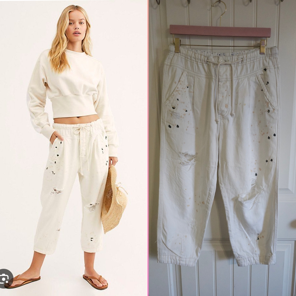 Free People splatter paint pants Size Small